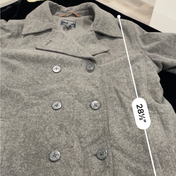 American Eagle Gray Wool Pea Coat Size Large - Picture 4 of 6